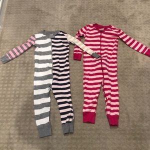 Hanna Andersson 90 3T EUC striped Sleeper Pajamas